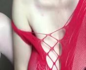 Annabel’s red fishnet dress from xhasmter