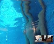Fucked in the pool with neighbors from swimming pool