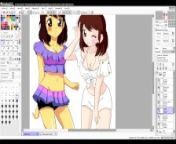 Speed Paint - Frisk and Chara Bikini from thchara