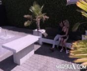 MARISKAX Busty blonde MILF takes on two dicks outdoors from clarisse