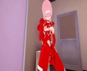 Zero Two in exoskeleton caresses her pussy, shakes and cums | womens locker room [3d hentai] from omanxx