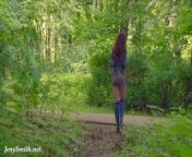 Jeny Smith. Long Summer Walk. Naked in forest from girl bo