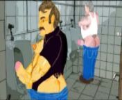 Cartoon Gaybear: Cruising in public toilets (chapter2 part3) &quot;Joseph&Thomas&quot; from gay chubold spy public toilet