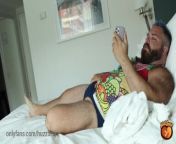 Walking in on my bear jerking off so I jumped on his cock from muscle gay worship