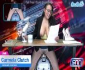 News Anchor Carmela Clutch Orgasms live on air from news report