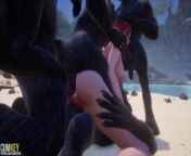 Demons Gangbang Cutie On The Beach | Gangbang Monster | 3D Porn Wild Life from 3d giantess boobs