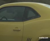 Ersties: Heiße Sonntagstour auf der Autobahn mit Milena in ihrem gelben Camaro from milena velba miosoti