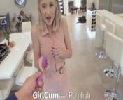 GIRLCUM Several Hard Orgasms Given In Different Ways To Blonde from small girl reap sex