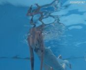 Naked Finnish blonde tattooed mermaid Mimi underwater from mimi chakraborti naked fuckil mashi