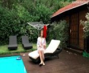 Hungarian petite skinny babe Hermione nude in pool from مائده هژیری