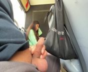 A stranger jerked off and sucked my dick in a public bus full of people from japanese public bus handjob
