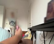 Milf maid caught and watching me jerking off till i cum and helps me with napkins. Public flash dick from my maid aunty thighs show