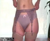 Amateur Big Booty Babe in Lingerie Spreads Hairy Pussy from hipsa