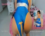 Chun Li from street fighter cosplay JOI jerk off instructions and twerking her big and juicy ass from mugen chun li takes on all cummers