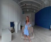 StasyQVR - 180 VR Porn Video - Red Hair, Blue Dress with LunyQ from stasyqvr